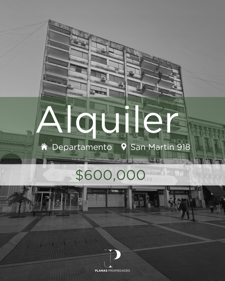 SE ALQUILA DEPARTAMENTO 2 DORMITORIOS APTO OFICINA SOBRE PEATONAL