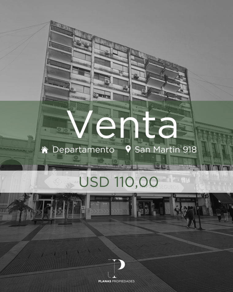 SE VENDE DEPARTAMENTO 2 DORMITORIOS APTO OFICINAS SOBRE PEATONAL