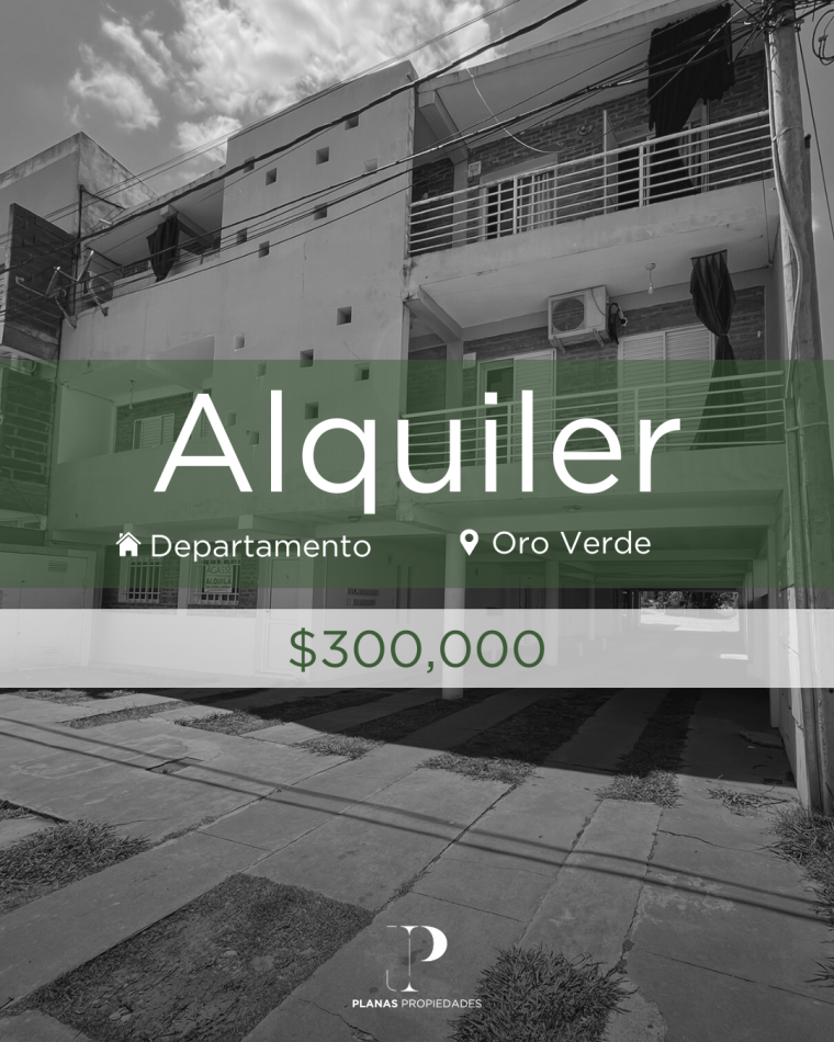 SE ALQUILA DEPARTAMENTO 1 DORMITORIO - ORO VERDE