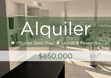 SE ALQUILA OFICINA SEMIPISO CON VISTA AL RIO ZONA CENTRO